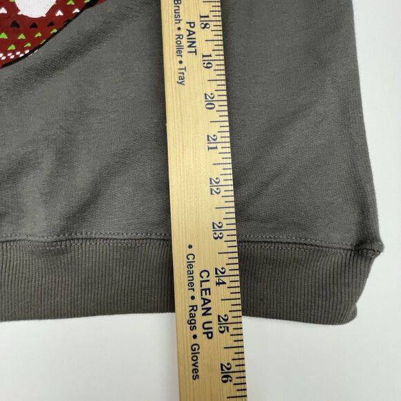 Rolling Stones Christmas Sweatshirt Tongue Long Sleeve Top Gray Red Women's XS - Picture 11 of 12